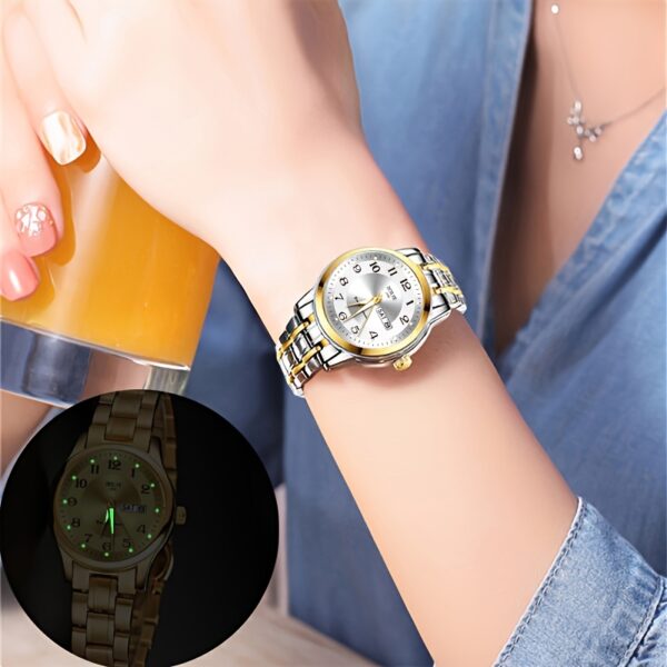 DEBLVE Women'S Ultra-Thin Stainless Steel Quartz Watch - Stylish, Lightweight, IPX7 with Calendar, Luminous Day Display, and Stainless Steel Band - Perfect for Casual Wear, DEBLVE - Image 18