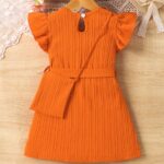 3pcs Set for Little Girls: Outdoor Sports Flying Sleeve Dress + Bag - Image 4