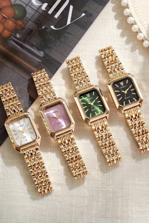 Women’s Business Rectangle Quartz Watch Luxury Golden Fashion Analog Wrist Watch For Daily Life