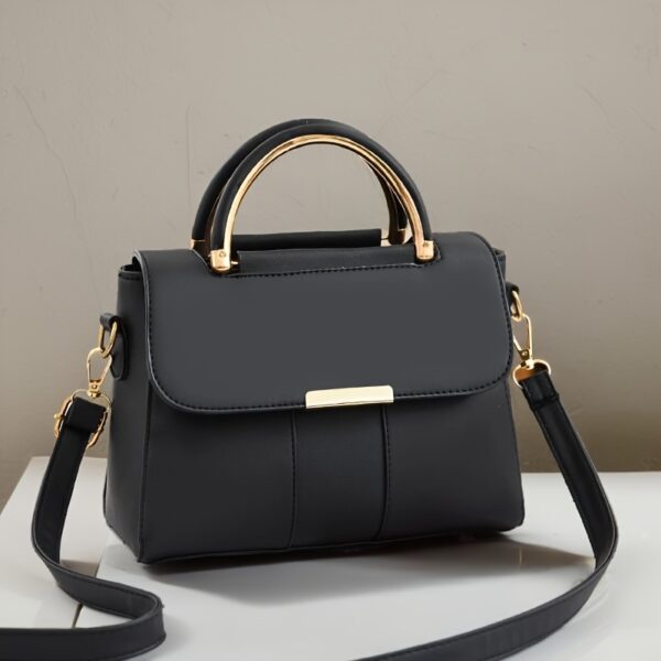 Elegant Messenger Bag for Women, Lightweight Solid Color Crossbody with Removable Strap, Magnetic Closure, Polyester Lined, Alloy Handle, Large Capacity Shoulder Bag - Image 3