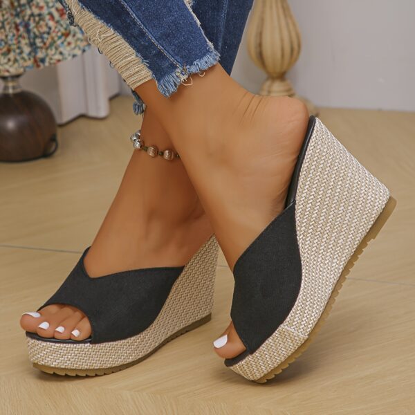 Women's Platform Slip On Sandals, Casual Summer Walking Wedge Sandals, Non-slip Holiday Beach Sandals - Image 8