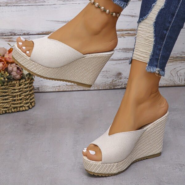 Women's Platform Slip On Sandals, Casual Summer Walking Wedge Sandals, Non-slip Holiday Beach Sandals - Image 2