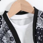 Boys' Polyester V-Neck Floral Print Casual Short Sleeve Shirt with Matching Shorts Set for Spring/Summer - Woven Loose Fit Outfit, for Outdoor - Image 4