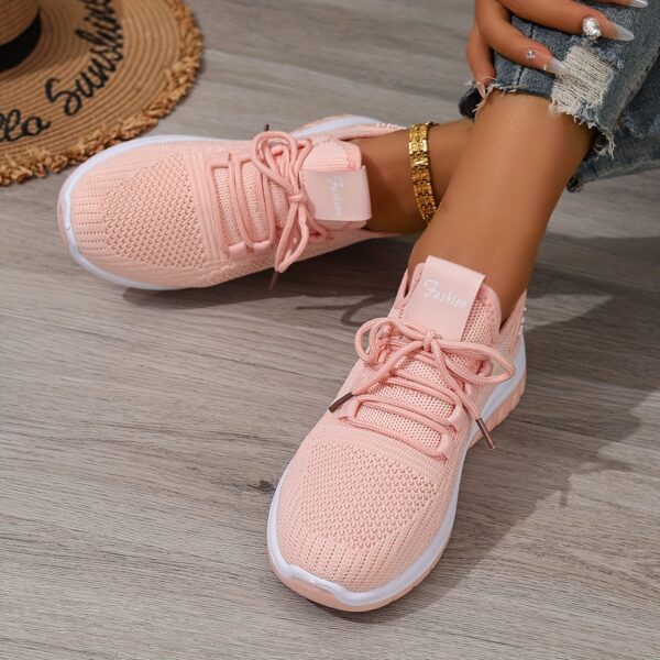 Women's White Breathable Mesh Running Shoes - Comfortable Low-Top Sneakers with Rubber Sole for Travel, Vacation & Casual Wear, Sleek Shoe Design | Cushioned Support - Image 11