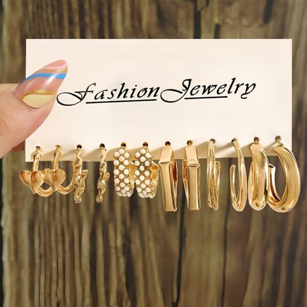 Elegant Geometric Earrings With Peach Heart And Twisted Design, Imitating Pearls, Suitable For Daily Wear, Parties, Banquets, And Gifts. - Image 9