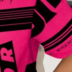 Youthful Vibes: Women's Casual Off-Shoulder Graphic Tee - Stretchy Polyester Blend, Machine Washable, Round Neck, Short Sleeve, Black & Pink Design with Bold "BLACK HUMOR" Print, Perfect for Spring/Summer - Image 4