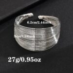 1pc Women's Fashion Open Bracelet Iron Style Punk Metal Open Plain Circle Bracelet Suitable for Gift Giving and Wearing - Image 5