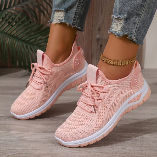Women's White Breathable Mesh Running Shoes - Comfortable Low-Top Sneakers with Rubber Sole for Travel, Vacation & Casual Wear, Sleek Shoe Design | Cushioned Support - Image 20