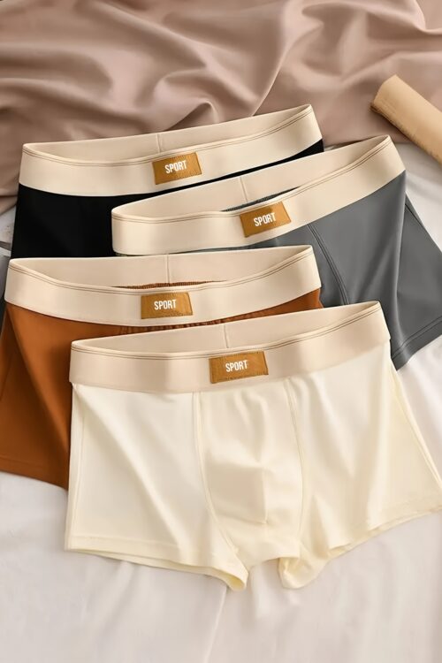 3-Pack Men’S Breathable Comfort Polyester Shortie Underwear – Solid Color Casual Boxer Briefs with Medium Stretch Knit Fabric, Elastane for Sport and Leisure