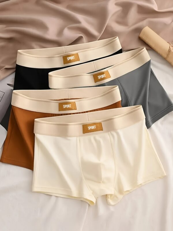 3-Pack Men'S Breathable Comfort Polyester Shortie Underwear - Solid Color Casual Boxer Briefs with Medium Stretch Knit Fabric, Elastane for Sport and Leisure