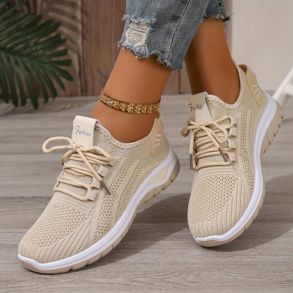 Women's White Breathable Mesh Running Shoes - Comfortable Low-Top Sneakers with Rubber Sole for Travel, Vacation & Casual Wear, Sleek Shoe Design | Cushioned Support - Image 6