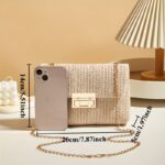 2025 New Trendy Woven Women'S Tote and Wallet, Practical Crossbody Bag, Single Shoulder Bag, Small Square Bag, Metal Chain Strap, Simple Women'S Crossbody Bag - Image 4