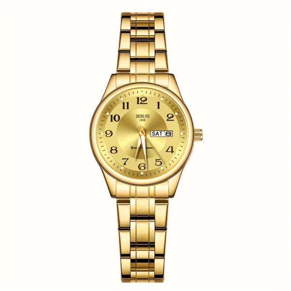 DEBLVE Women'S Ultra-Thin Stainless Steel Quartz Watch - Stylish, Lightweight, IPX7 with Calendar, Luminous Day Display, and Stainless Steel Band - Perfect for Casual Wear, DEBLVE - Image 9