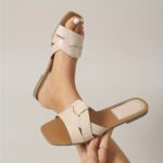 2025 Summer New Arrival Women's Shoes Casual Outdoor Lightweight Sandals Fashionable Open-Toe Slip-Ons Minimalist Resort Beach Slippers Comfortable Flat Slide Sandals Ladies' & Girls' Footwear Golden nude white black - Image 6
