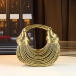 Glossy Trendy Design Sense Handmade Dumpling Bag Hand-Held Crossbody Bag Knotted Rope Noodles Bag Fashionable Personality Female Bag