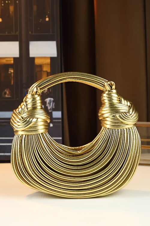 Glossy Trendy Design Sense Handmade Dumpling Bag Hand-Held Crossbody Bag Knotted Rope Noodles Bag Fashionable Personality Female Bag