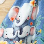 A Cute Sleeveless Dress for Baby Girls Featuring a Shirt Collar, Print Faux Denim, And Animal-Themed Designs, Perfect for Summer. - Image 7