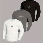 ECG Pattern Print Men's Long Sleeve Crew Neck Sweatshirt, Pullover Sweatshirt, Casual Comfortable Versatile Top For Spring & Autumn, Outdoor Sports - Image 10