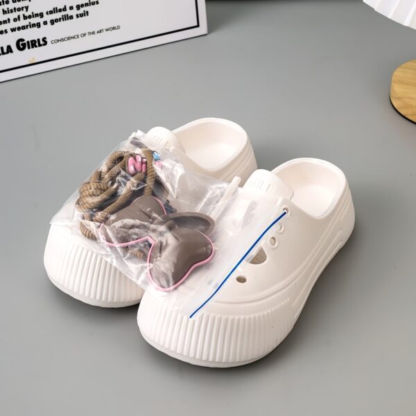 Perfect for Easter Gifts, Essential for Parties, 2025 Summer New Arrival, Japanese and Korean Style Slip-On Non-Slip Women's Sandals with Bow Detailing, Thick Sole Elasticity, Lightweight Breathable, Suitable for Home, Outdoor, Office, and Gatherings - Image 10