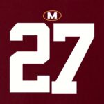 Women's V-Neck Short Sleeve Casual Letter & Number Print Loose Comfort Fashion T-Shirt - Maroon with Golden Accents, Lightweight Polyester, Perfect for Summer Style, Summer Tshirt | Casual Fashion | Polyester Fabric, Ladies T Shirts - Image 4