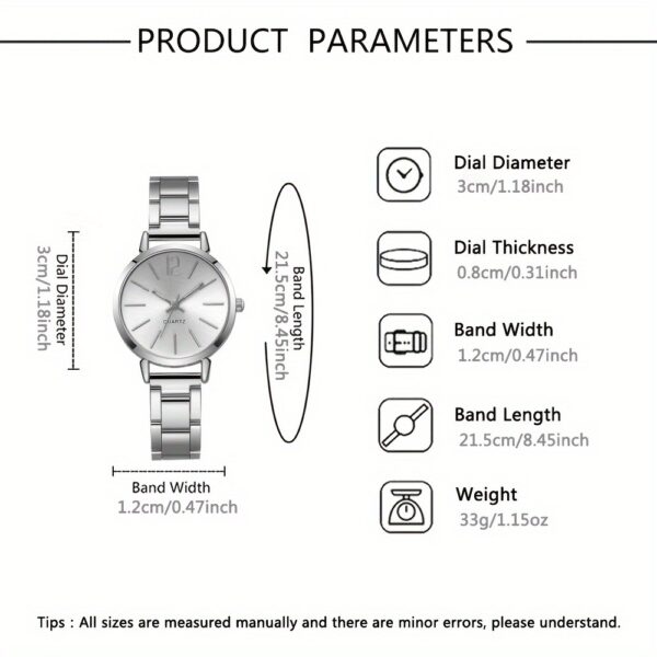 3pcs Stylish and Elegant Quartz Women's Watch Set, Perfect for All Occasions - Ideal Gift for Mom or Girlfriend (Box Not Included) - Image 4