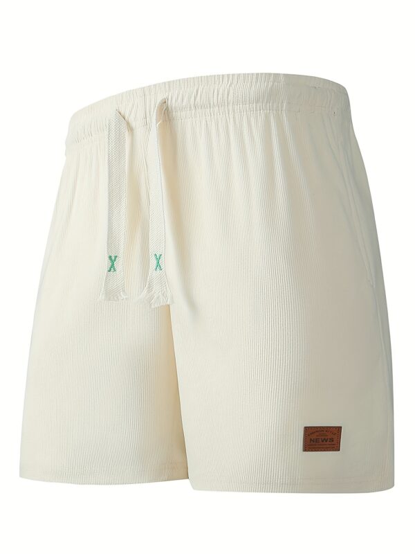 Men'S Stylish High-End Corduroy Shorts - Perfect for Travel and Beach Vacations, Casual Comfort with Pockets, Summer Casual Waist with Drawstring, Ideal for Outdoor Activities, Sports, and Gifts, Travel Essentials|Stylish Shorts|Polyester Fabric - Image 4
