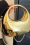 Golden Acrylic Shoulder Bag With Chain Strap