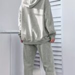 Casual Letter Print Sporty Pantsuits, Long Sleeve Drawstring Hoodie & Jogger Sweatpants Outfits, Women's Clothing - Image 9