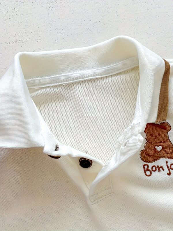 Cartoon Polo Shirt And Pleated Dress Set for Baby Girls in a Collegiate Style, for Outdoor - Image 5