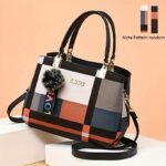Plaid Decorated Women's Fashion Small Handbag with Ball Decoration Multi-Layer Mini Crossbody Bag Suitable for Date Party Student White Collar - Image 3