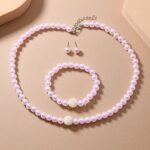 European and American Cross-border Imitation Pearl Necklace Bracelet Earrings Set Three-piece Set Foreign Trade Bride Accessories, for Wedding - Image 4
