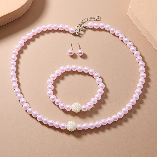 European and American Cross-border Imitation Pearl Necklace Bracelet Earrings Set Three-piece Set Foreign Trade Bride Accessories, for Wedding - Image 4