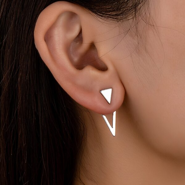 1 Pair Chic Minimalist Triangle Design Earrings - Versatile & Trendy, Alloy with Iron Posts, Perfect for Casual Attire - Image 3