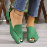 Women's Stylish Solid Color Sandals, Slip On Peep Toe Walking Comfort Block Heels, Versatile Vacation Mules Koningsdag/King's Day - Image 9