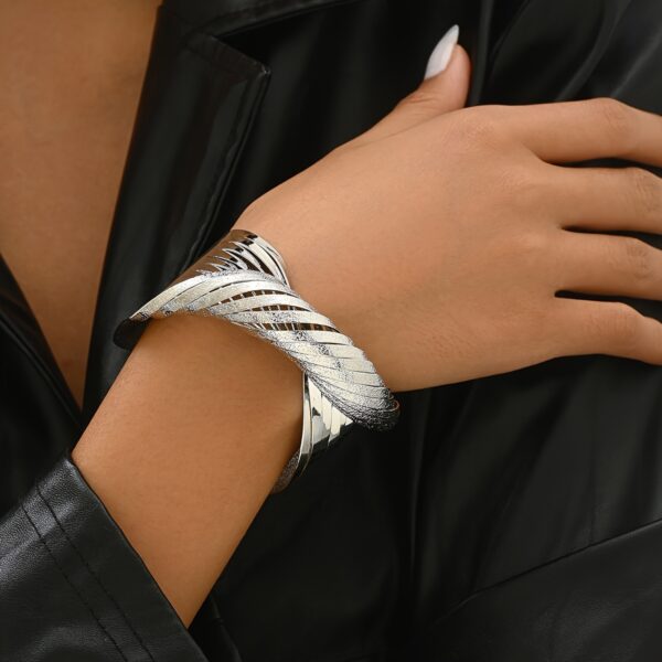 A Bold Twisted Line Design With A Matte Finish, This European And American Style Bangle Is Suitable For Daily Wear By Women. - Image 8
