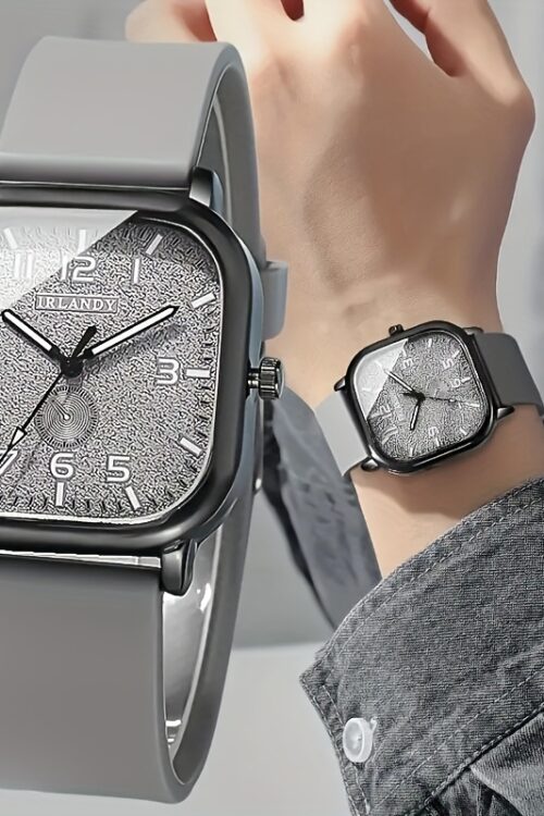 Chic Square Quartz Watch for Women – Casual Style with Digital Dial, Silicone Band – Perfect Gift for Mom & Friends on Valentine’s, Easter, Mother’s Day, Alloy Case, Ramadan, Birthdays, Leisure Style