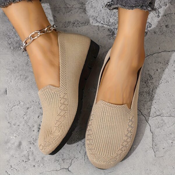 Women'S Purple Knit Loafers - Slip-On, Lightweight, Non-Slip Flat Walking Shoes, Casual All-Season Low Top Fabric Sneakers, PVC Sole and Fabric Insole, Comfortable and Breathable, Allseason Loafers | Casual Loafers | Comfortable Footwear, Loafer Sneakers - Image 8