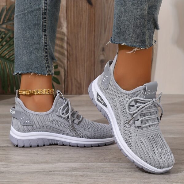 Women's White Breathable Mesh Running Shoes - Comfortable Low-Top Sneakers with Rubber Sole for Travel, Vacation & Casual Wear, Sleek Shoe Design | Cushioned Support - Image 10