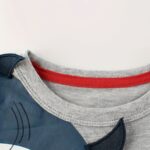 4pcs Cute Cartoon Shark And Dinosaur Print Boys Comfy T-Shirt, Cool, Versatile & Smart Short Sleeve Tee - Image 10