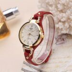 Wal-Joy Women's Elegant Minimalist Quartz Watch with White Dial, Golden-Tone Markers & Light Brown Faux Leather Strap - Casual Chic Casual Attire, Stylish Wristwatch | Sleek Round Case | Clear Numeral Markers - Image 5