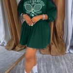 Printed Sweatshirt and Pleated Skirt Two-Piece Set
