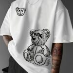 Men's Casual Bear Graphic Tee - Soft Polyester, Crew Neck, Short Sleeve, Summer Fashion T-Shirt - Image 2