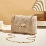2025 New Trendy Woven Women'S Tote and Wallet, Practical Crossbody Bag, Single Shoulder Bag, Small Square Bag, Metal Chain Strap, Simple Women'S Crossbody Bag - Image 2