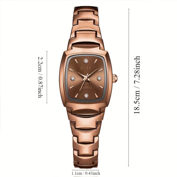 Square Rhinestone Quartz Watches Zinc Alloy Strap Zinc Alloy Pointer Zinc Alloy Dial Gifts For Women Men - Image 4