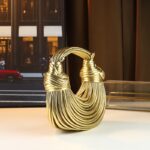 Glossy Trendy Design Sense Handmade Dumpling Bag Hand-Held Crossbody Bag Knotted Rope Noodles Bag Fashionable Personality Female Bag - Image 2