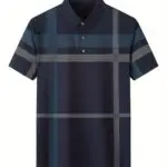 Men's Summer Plaid Shirt - Casual Short Sleeve, Nylon Blend, Stretch Fabric, Non-Transparent - Image 10