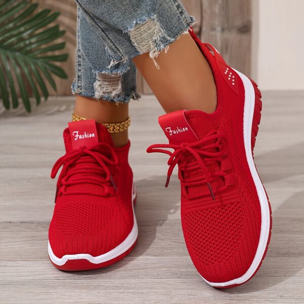 Women's White Breathable Mesh Running Shoes - Comfortable Low-Top Sneakers with Rubber Sole for Travel, Vacation & Casual Wear, Sleek Shoe Design | Cushioned Support - Image 13