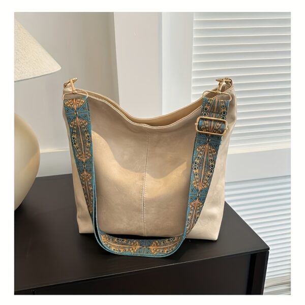 Bohemian Style Large Capacity Women'S Shoulder Bag, Vintage Wide Strap Crossbody Bag, Casual Commuting Bag - Image 3