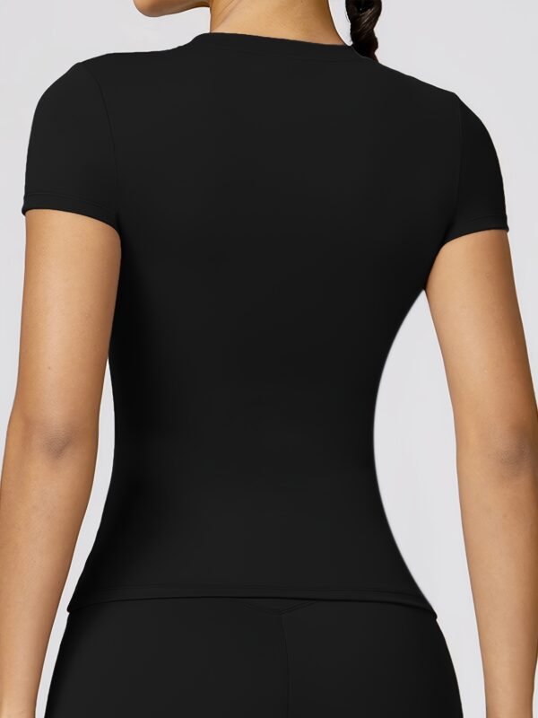 European And American Style Sportswear Set for Spring And Summer, Quick-Dry T-Shirt, Short-Sleeve Yoga Top, Solid Color Cover-Up for Outdoor Running And Fitness. - Image 7