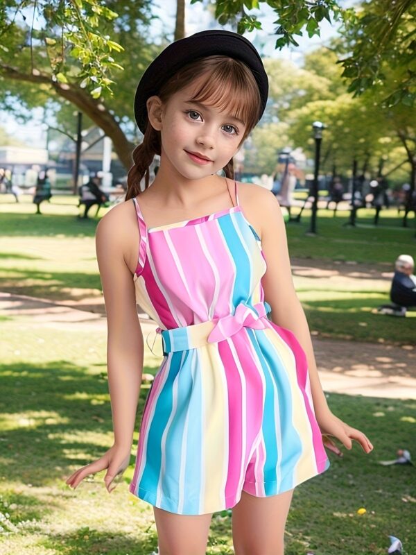 Stylish Casual Sleeveless Belted Jumpsuit with Straps for Outdoor Spring And Summer Wear. - Image 5